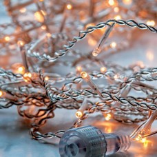 Χριστουγεννιάτικα led λαμπάκια 100 τεμαχίων θερμό λευκό σε σειρά με επέκταση και διάφανο καλώδιο 815cm στεγανά IP44