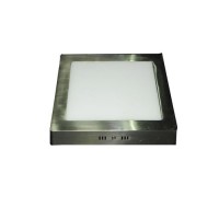 Φωτιστικό led panel 20W (20 WATT) ψυχρό λευκό φως 6000Κ νίκελ ματ (σατινέ) τετράγωνο εξωτερικό (επίτοιχο) αλουμινίου 22 x 22cm 1800lumen 120°