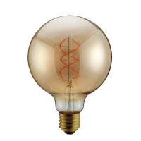Λάμπα led filament edison γλόμπος φ95cm 5W ντιμαριζόμενη (dimmable) χρυσό γυαλί και σχέδιο Ε27 2000K θερμό λευκό φως ευρείας δέσμης 330° 300lumen 230V